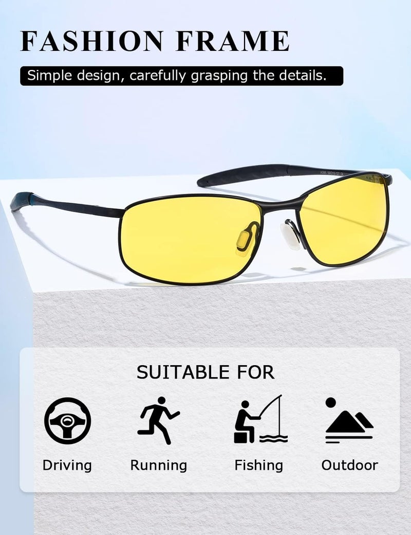 AEVOGUE Polarized Sunglasses For Men Rectangle Metal Frame Retro Sun Glasses AE0395 - Image 3